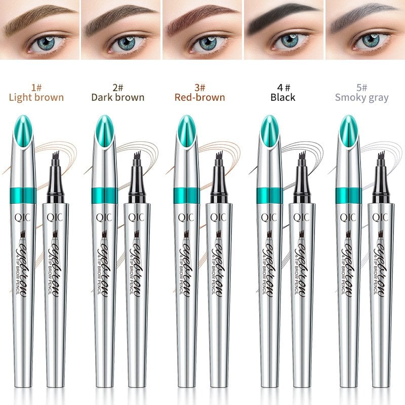 3D Waterproof Microblading Eyebrow Pen 4 Fork Tip Tattoo Pencil (2 Stück)