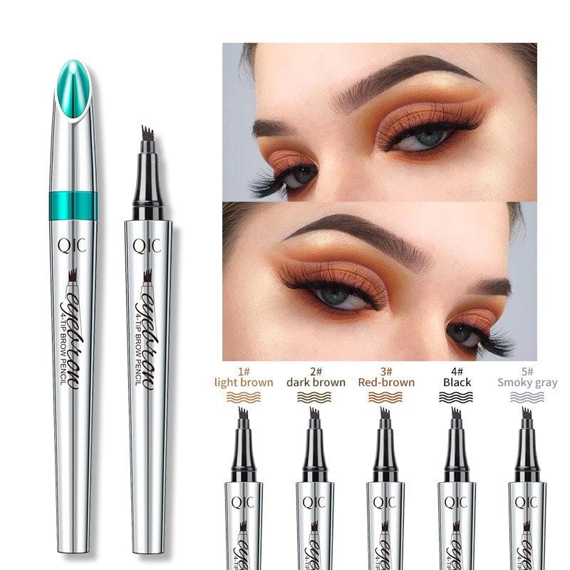 3D Waterproof Microblading Eyebrow Pen 4 Fork Tip Tattoo Pencil (2 Stück)