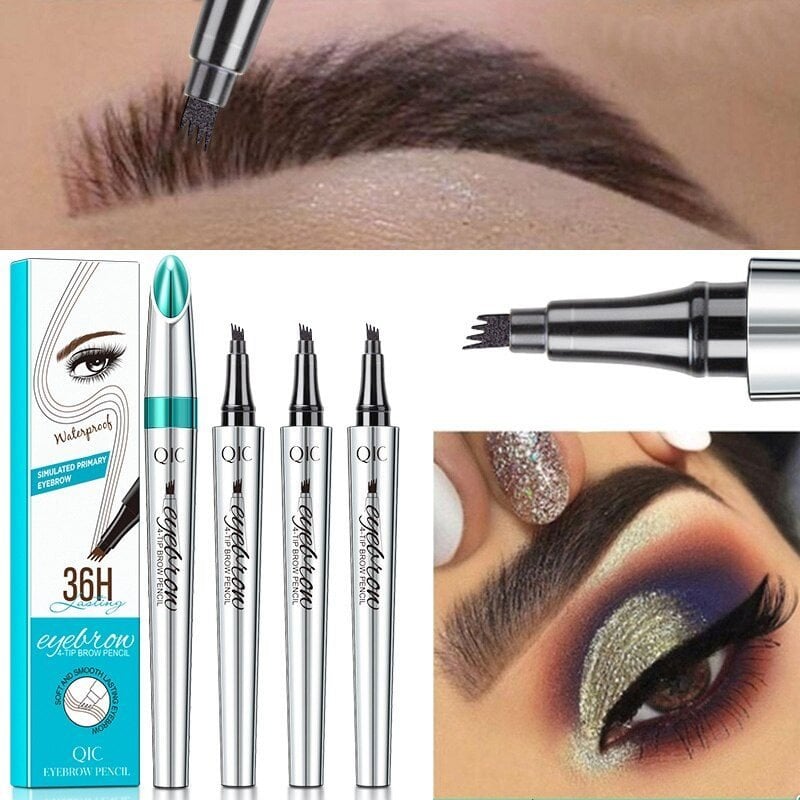 3D Waterproof Microblading Eyebrow Pen 4 Fork Tip Tattoo Pencil (2 Stück)